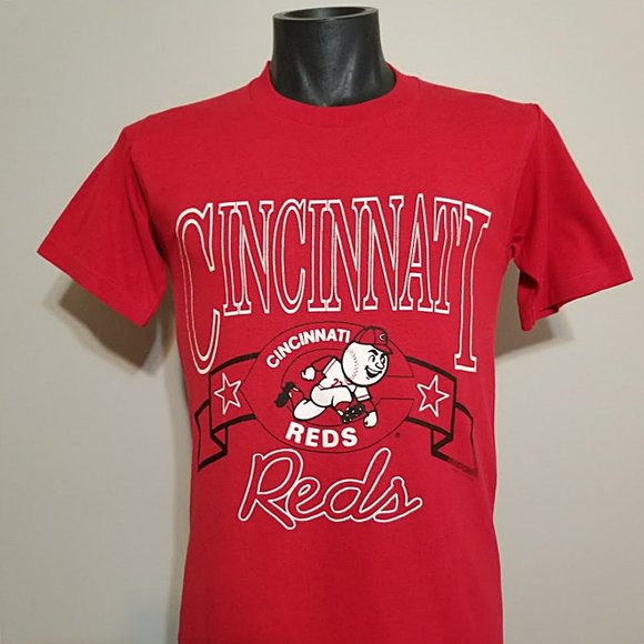 Vintage Cincinnati Reds Baseball T Shirt M 90s USA Mlb Mr. Red Logo Graphic Tee - Picture 1 of 11